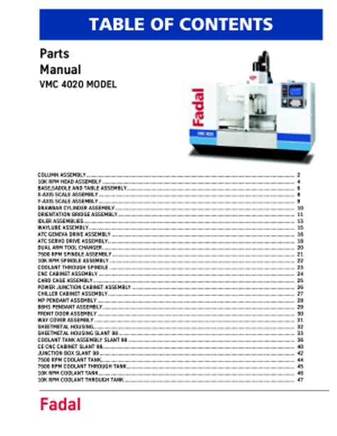 fadal cnc spare parts|fadal parts manual.